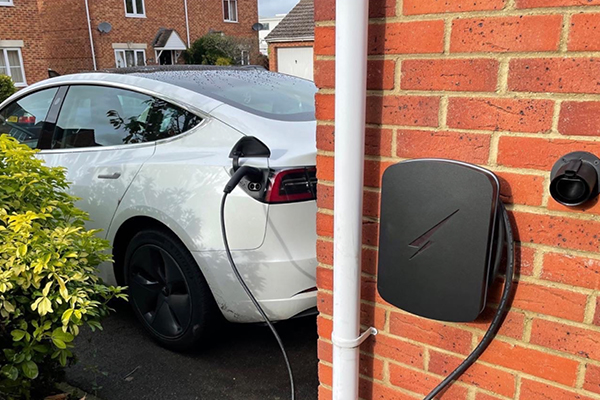 EV Charger on Brick Wall