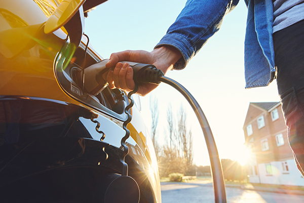 Electric vehicle charging scene